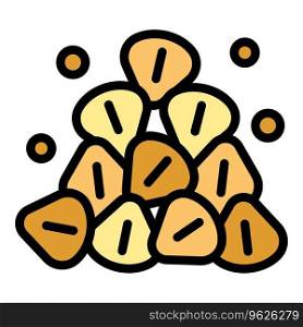 Buckwheat stack icon outline vector. Flower stem. Nature organic color flat. Buckwheat stack icon vector flat