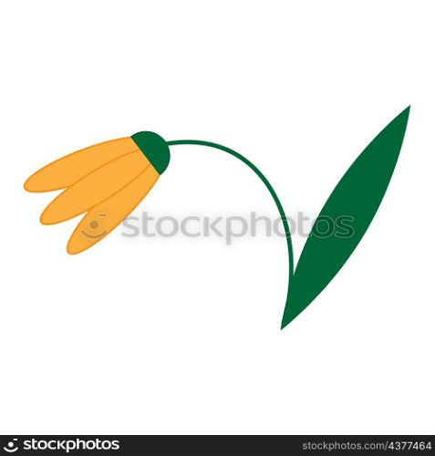 Bud of narcissus icon. Flower sign. Line drawing. Orange symbol. Cartoon style. Vector illustration. Stock image. EPS 10.. Bud of narcissus icon. Flower sign. Line drawing. Orange symbol. Cartoon style. Vector illustration. Stock image.