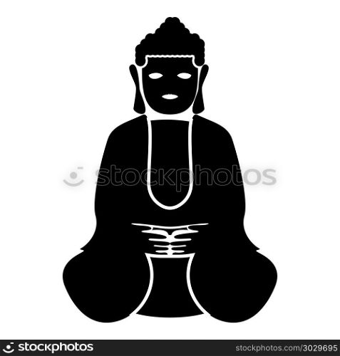 Buddha icon black color vector illustration flat style simple image