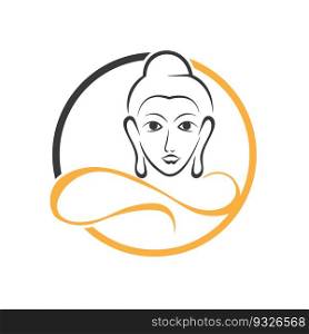Buddha Purnima logo and symbol vector illustration design template