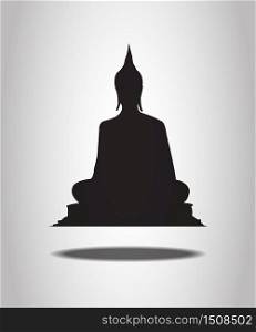 Buddha Silhouettes on the white background