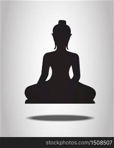 Buddha Silhouettes on the white background