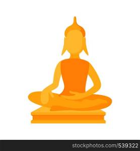 Buddha statue icon in cartoon style on a white background. Buddha statue icon, cartoon style