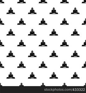 Buddha statue pattern seamless in simple style vector illustration. Buddha statue pattern vector