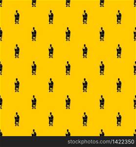 Buddhist monk pattern seamless vector repeat geometric yellow for any design. Buddhist monk pattern vector
