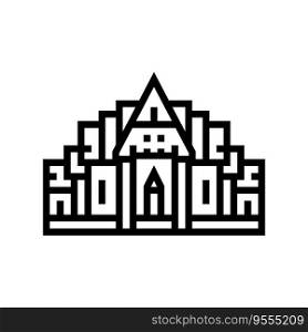 buddhist temple buddhism line icon vector. buddhist temple buddhism sign. isolated contour symbol black illustration. buddhist temple buddhism line icon vector illustration