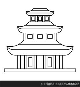 Buddhist temple icon in outline style on a white background vector illustration. Buddhist temple icon, outline style