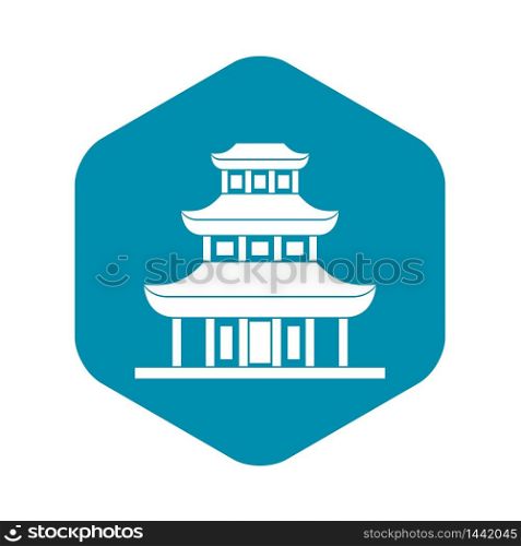 Buddhist temple icon in simple style on a white background vector illustration. Buddhist temple icon in simple style