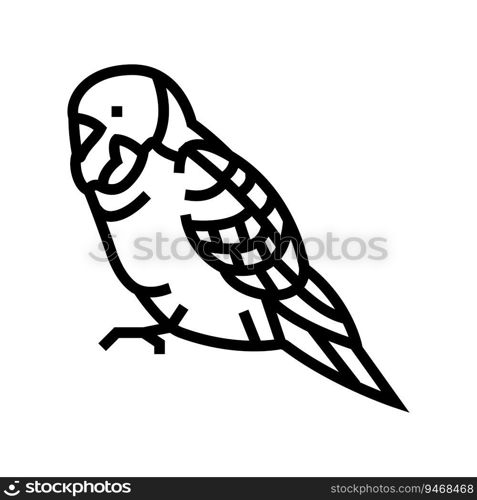 budgerigar parakeet parrot bird line icon vector. budgerigar parakeet parrot bird sign. isolated contour symbol black illustration. budgerigar parakeet parrot bird line icon vector illustration