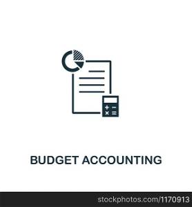 Budget Accounting icon. Premium style design from business management collection. Pixel perfect budget accounting icon for web design, apps, software, printing usage.. Budget Accounting icon. Premium style design from business management icon collection. Pixel perfect Budget Accounting icon for web design, apps, software, print usage