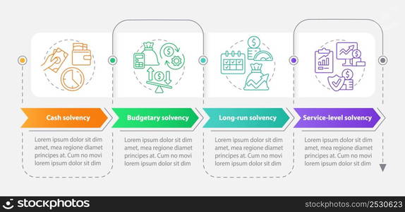 Budget balance rectangle infographic template. Expenditures. Data visualization with 4 steps. Process timeline info chart. Workflow layout with line icons. Myriad Pro-Bold, Regular fonts used. Budget balance rectangle infographic template