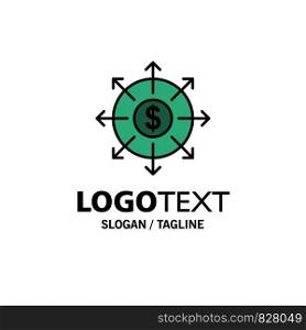 Budget, Banking, List, Cash Business Logo Template. Flat Color