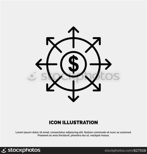 Budget, Banking, List, Cash Line Icon Vector