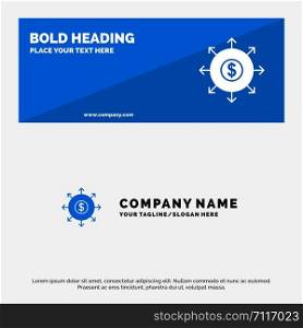 Budget, Banking, List, Cash SOlid Icon Website Banner and Business Logo Template