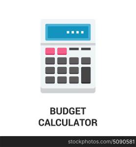 budget calculator icon concept. Modern flat vector illustration icon design concept. Icon for mobile and web graphics. Flat symbol, logo creative concept. Simple and clean flat pictogram