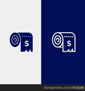 Budget, Consumption, Costs, Expenses, Finance Line and Glyph Solid icon Blue banner Line and Glyph Solid icon Blue banner