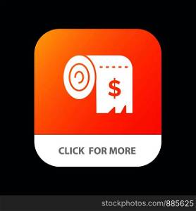 Budget, Consumption, Costs, Expenses, Finance Mobile App Button. Android and IOS Glyph Version