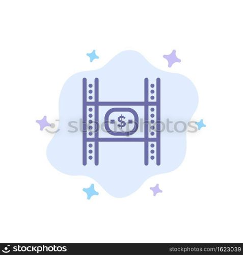 Budget, Costs, Film, Money, Movie Blue Icon on Abstract Cloud Background