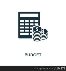 Budget creative icon. Simple element illustration. Budget concept symbol design from project management collection. Can be used for mobile and web design, apps, software, print.. Budget icon. Monochrome style icon design from project management icon collection. UI. Illustration of budget icon. Ready to use in web design, apps, software, print.
