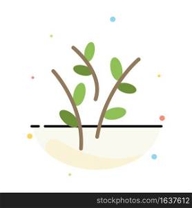 Buds, Catkin, Easter, Nature Abstract Flat Color Icon Template