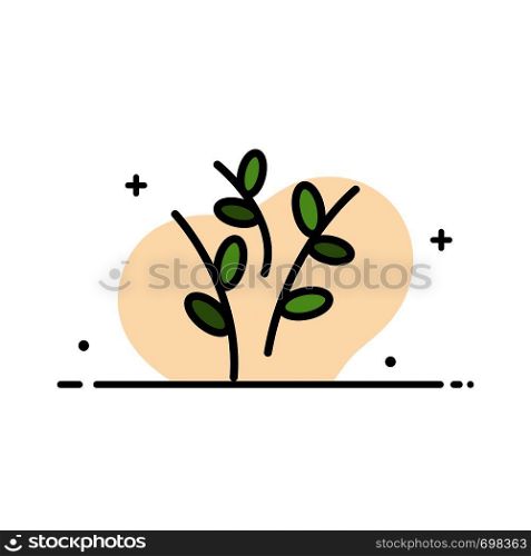 Buds, Catkin, Easter, Nature Business Flat Line Filled Icon Vector Banner Template