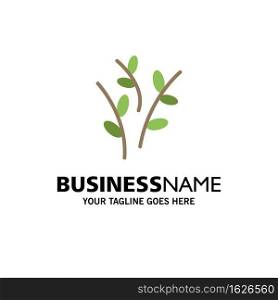 Buds, Catkin, Easter, Nature Business Logo Template. Flat Color