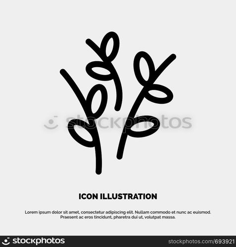 Buds, Catkin, Easter, Nature Line Icon Vector