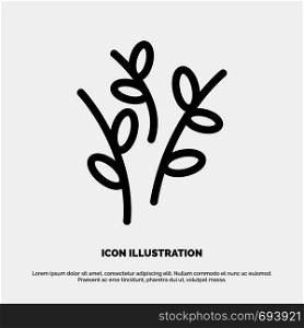 Buds, Catkin, Easter, Nature Line Icon Vector