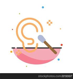 Buds, Ear, Cleaning, Clean Abstract Flat Color Icon Template