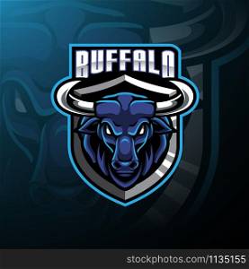 Buffalo head mascot logo design