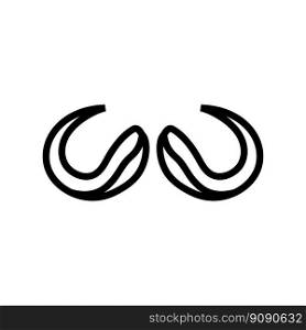 buffalo horn animal line icon vector. buffalo horn animal sign. isolated contour symbol black illustration. buffalo horn animal line icon vector illustration