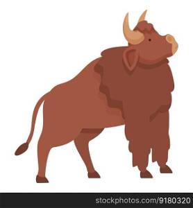 Buffalo icon cartoon vector. Bison animal. American•. Buffalo icon cartoon vector. Bison animal
