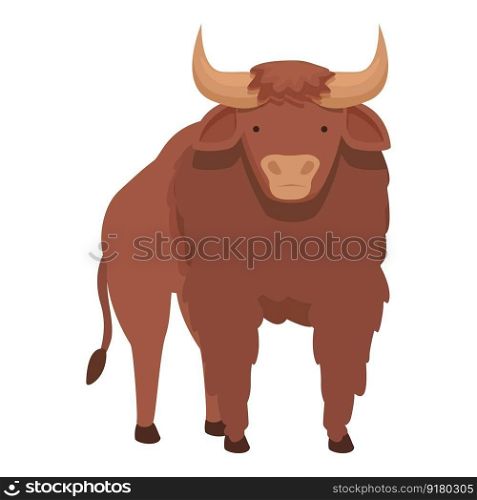 Buffalo icon cartoon vector. Bison animal. Etching natural. Buffalo icon cartoon vector. Bison animal