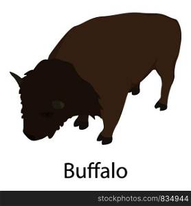 Buffalo icon. Isometric of buffalo vector icon for web design isolated on white background. Buffalo icon, isometric style