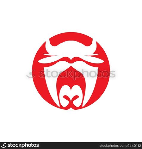 Buffalo Logo, Livestock Farm Animal Vector, Buffalo Head Design Simple Template Silhouette