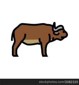 buffalo mammal wild animal color icon vector. buffalo mammal wild animal sign. isolated symbol illustration. buffalo mammal wild animal color icon vector illustration