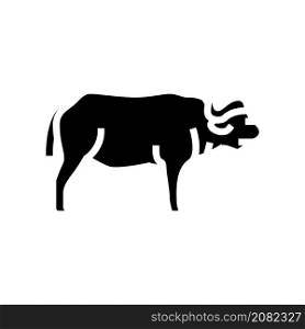 buffalo mammal wild animal glyph icon vector. buffalo mammal wild animal sign. isolated contour symbol black illustration. buffalo mammal wild animal glyph icon vector illustration