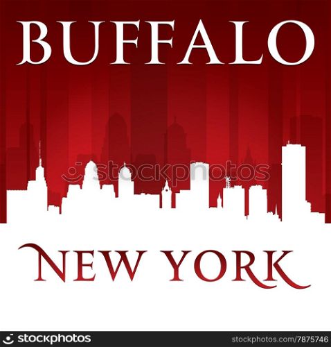 Buffalo New York city skyline silhouette. Vector illustration