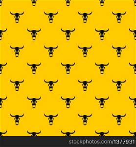 Buffalo skull pattern seamless vector repeat geometric yellow for any design. Buffalo skull pattern vector