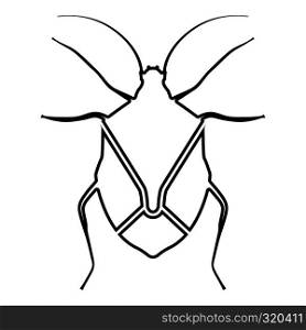 Bug Bedbug Chinch True bugs Hemipterans Insect pest icon black color outline vector illustration flat style simple image. Bug Bedbug Chinch True bugs Hemipterans Insect pest icon black color outline vector illustration flat style image