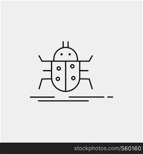 Bug, bugs, insect, testing, virus Line Icon. Vector isolated illustration. Vector EPS10 Abstract Template background