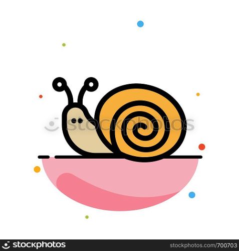 Bug, Easter, Snail, Spring Abstract Flat Color Icon Template