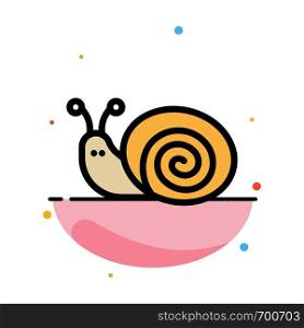 Bug, Easter, Snail, Spring Abstract Flat Color Icon Template
