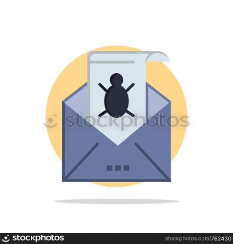 Bug, Emails, Email, Malware, Spam, Threat, Virus Abstract Circle Background Flat color Icon