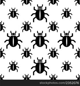 Bug Icon Seamless Pattern, Insect, Virus Vector Art Illustration