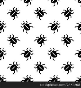 Bug Icon Seamless Pattern, Insect, Virus Vector Art Illustration