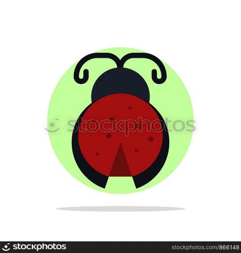 Bug, Insect, Ladybug, Spring Abstract Circle Background Flat color Icon