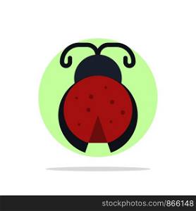 Bug, Insect, Ladybug, Spring Abstract Circle Background Flat color Icon