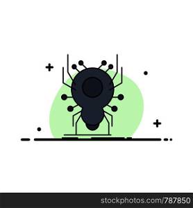Bug, insect, spider, virus, App Flat Color Icon Vector