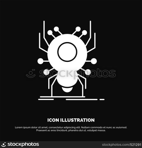 Bug, insect, spider, virus, App Icon. glyph vector symbol for UI and UX, website or mobile application. Vector EPS10 Abstract Template background
